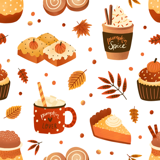 Pumpkin Spice & Fall Vibes (Faux Leather - 8" x 13" Printed Sheet)
