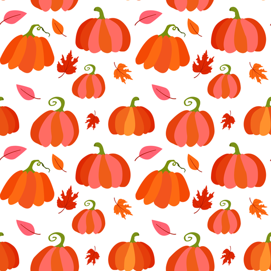 Pretty Pumpkins & Fall Leaves (Faux Leather - 8" x 13" Printed Sheet)