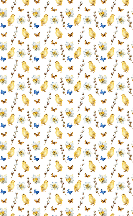 Baby Chicks and Butterflys- Faux Leather (8x13")
