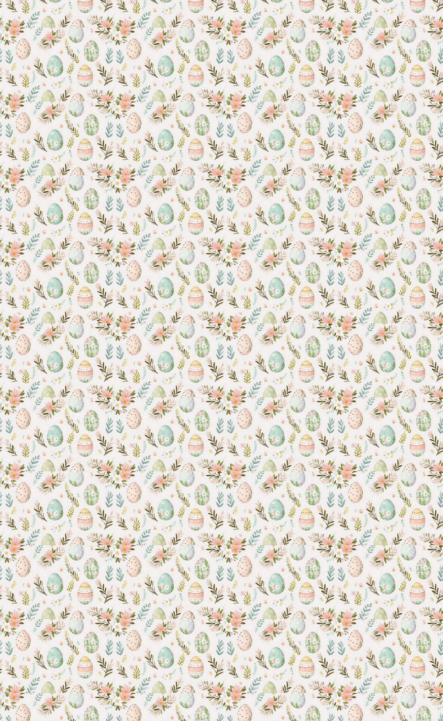 Floral eggs  Faux Leather (8" x 13" Printed Sheet)