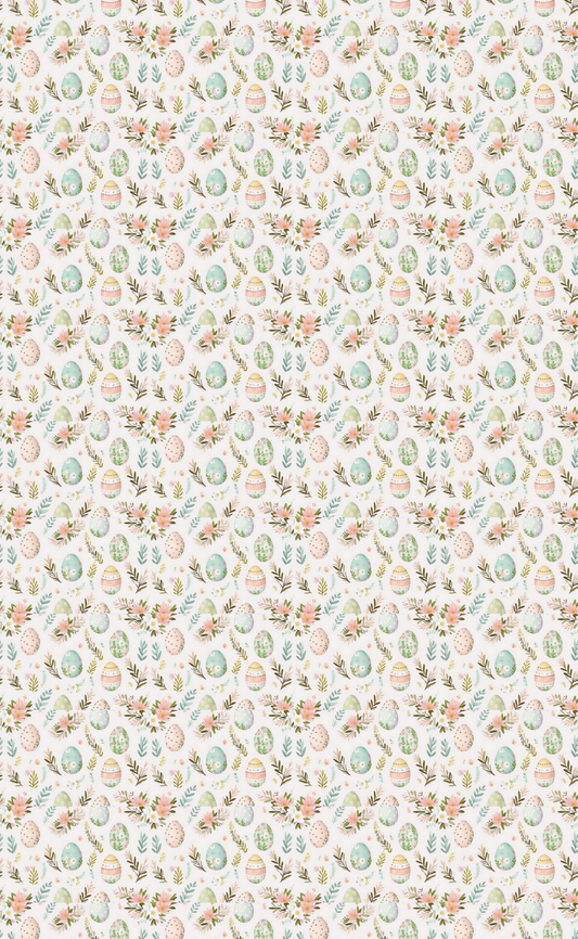 Floral eggs  Faux Leather (8" x 13" Printed Sheet)