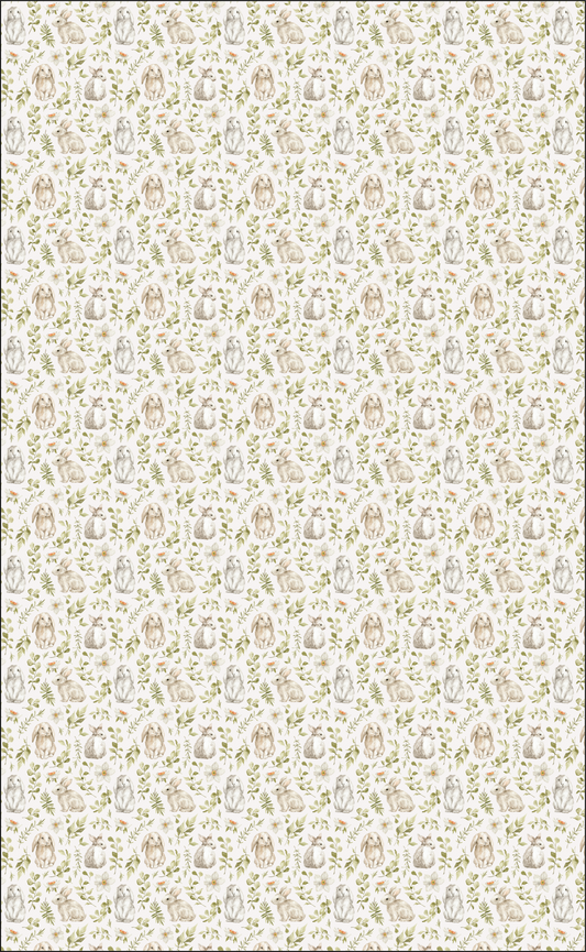 Rabbits and Ferns  Faux Leather (8" x 13" Printed Sheet)