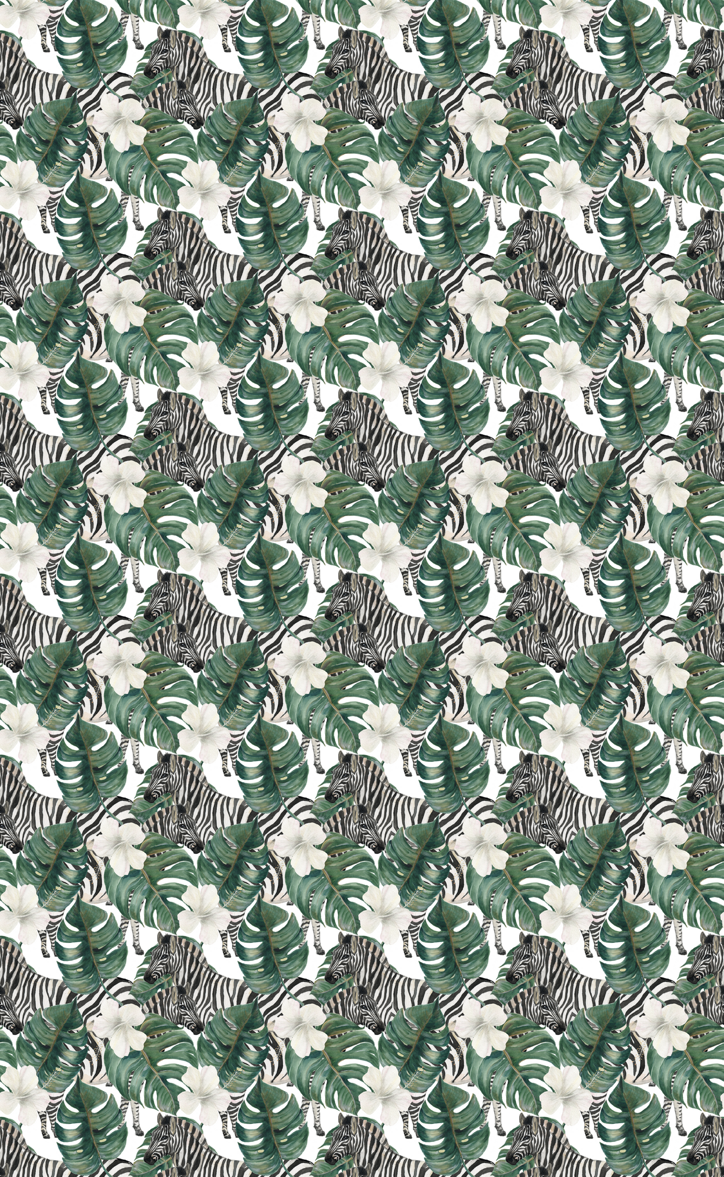 Zebras and Ferns  Faux Leather (8" x 13" Printed Sheet)