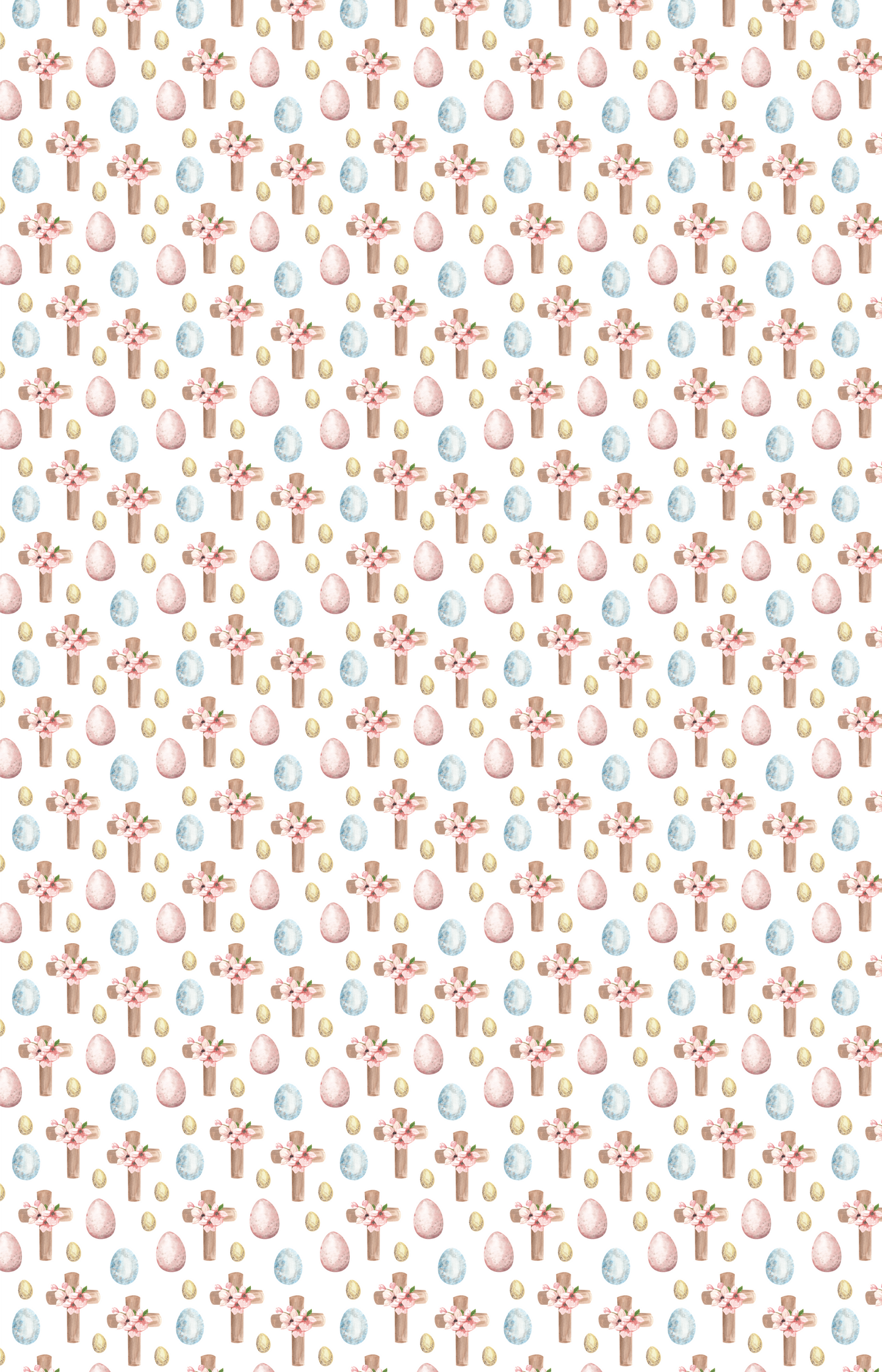 Easter Cross and Eggs  Faux Leather (8" x 13" Printed Sheet)