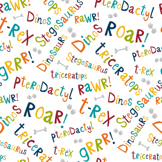 Dinosaur Words (Faux Leather - 8" x 13" Printed Sheet)
