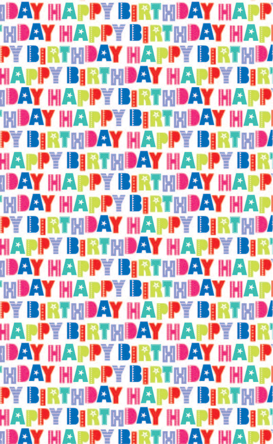 Happy Birthday (Faux Leather - 8" x 13" Printed Sheet)