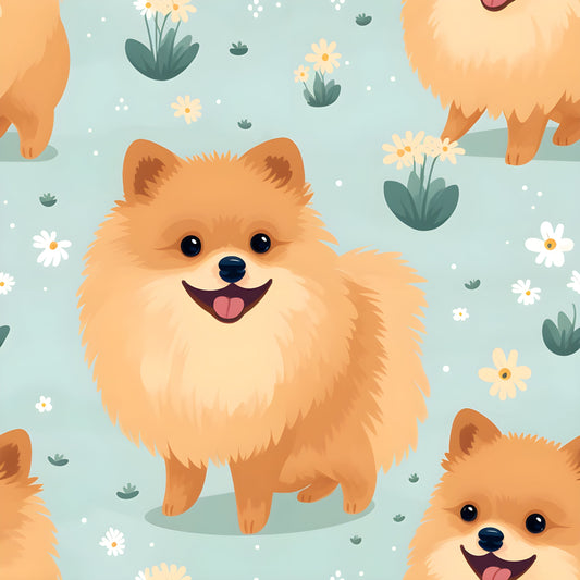Pomeranian Dog (Faux Leather - 8" x 13" Printed Sheet)