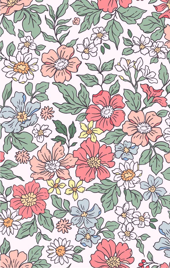 Spring floral faux leather sheet 8x13
