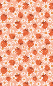 Strawberry Daisies 8x13 faux leather