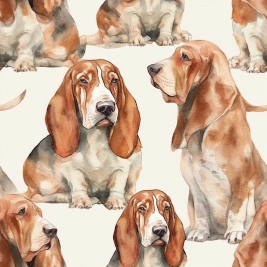 Basset Hound Dog (Faux Leather - 8" x 13" Printed Sheet)