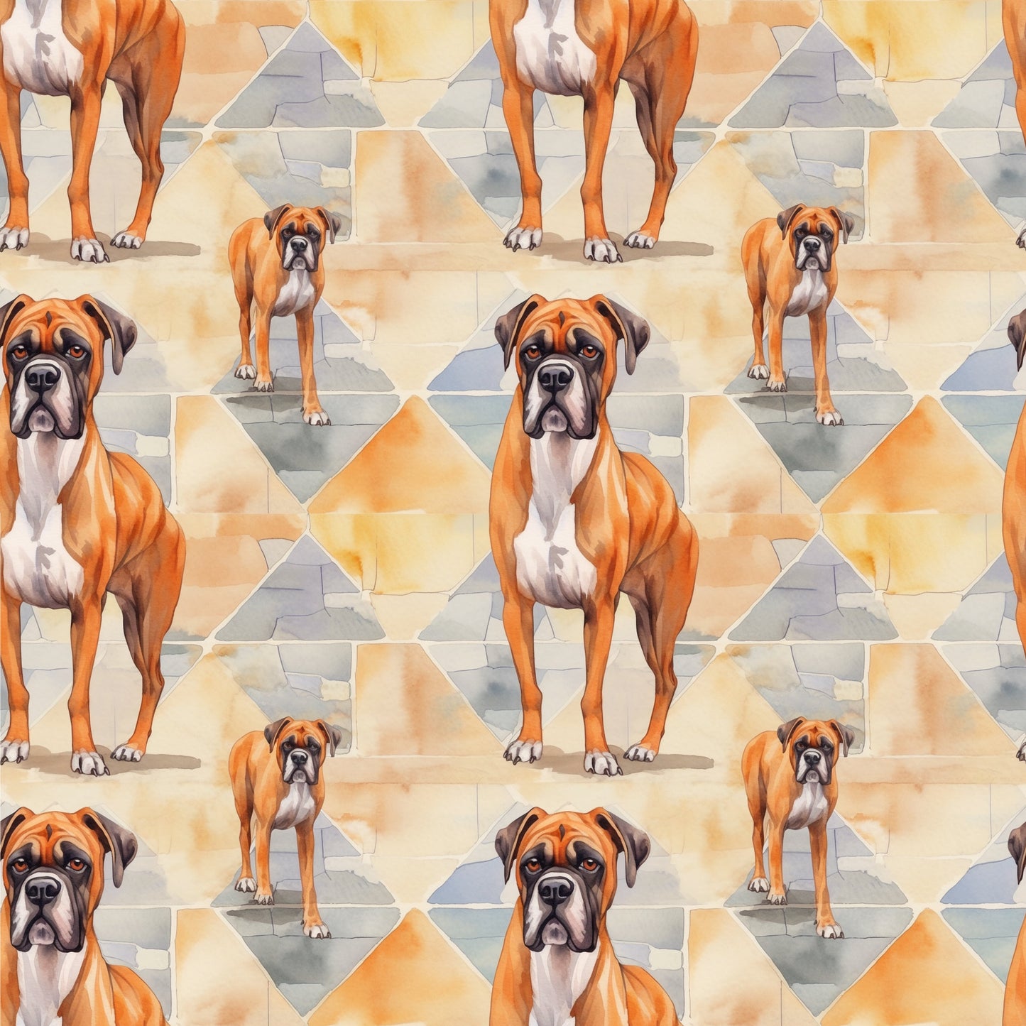 Boxer With Diamond Background (Faux Leather - 8" x 13" Printed Sheet)