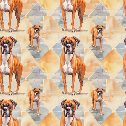 Boxer With Diamond Background (Faux Leather - 8" x 13" Printed Sheet)