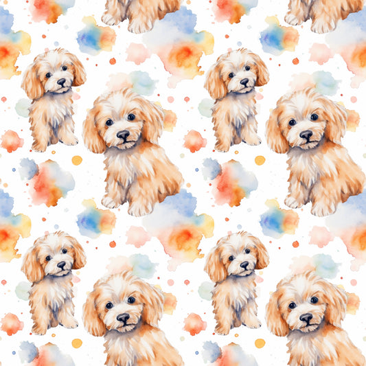 Pup/Puppy With Colorful Background (Faux Leather - 8" x 13" Printed Sheet)