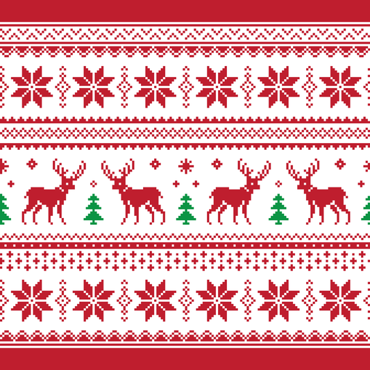 Christmas Sweater with Reindeer (Adhesive Vinyl - 12" x 12" Printed Sheet)