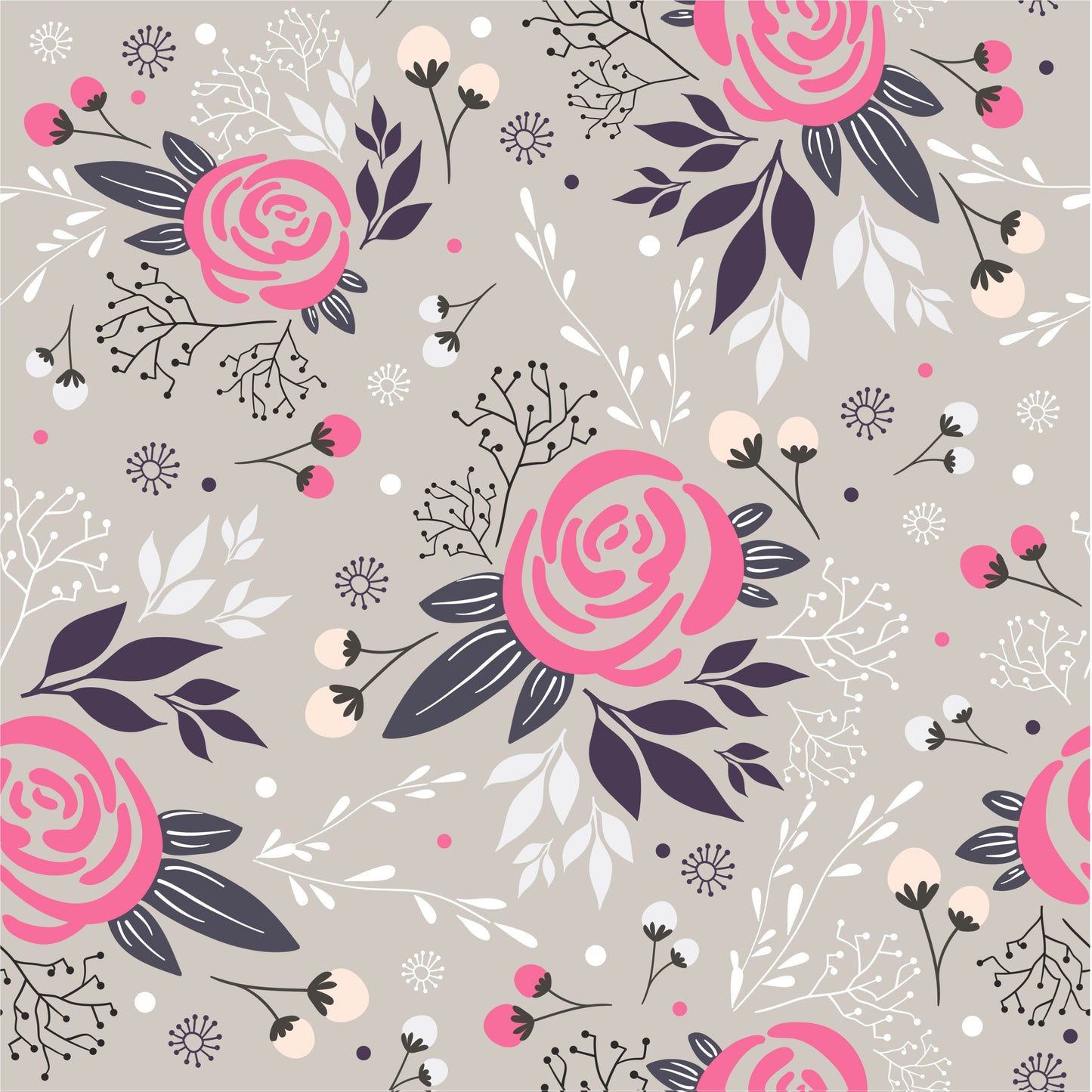 Neutral with Pink Floral (Faux Leather - 8" x 13" Printed Sheet)