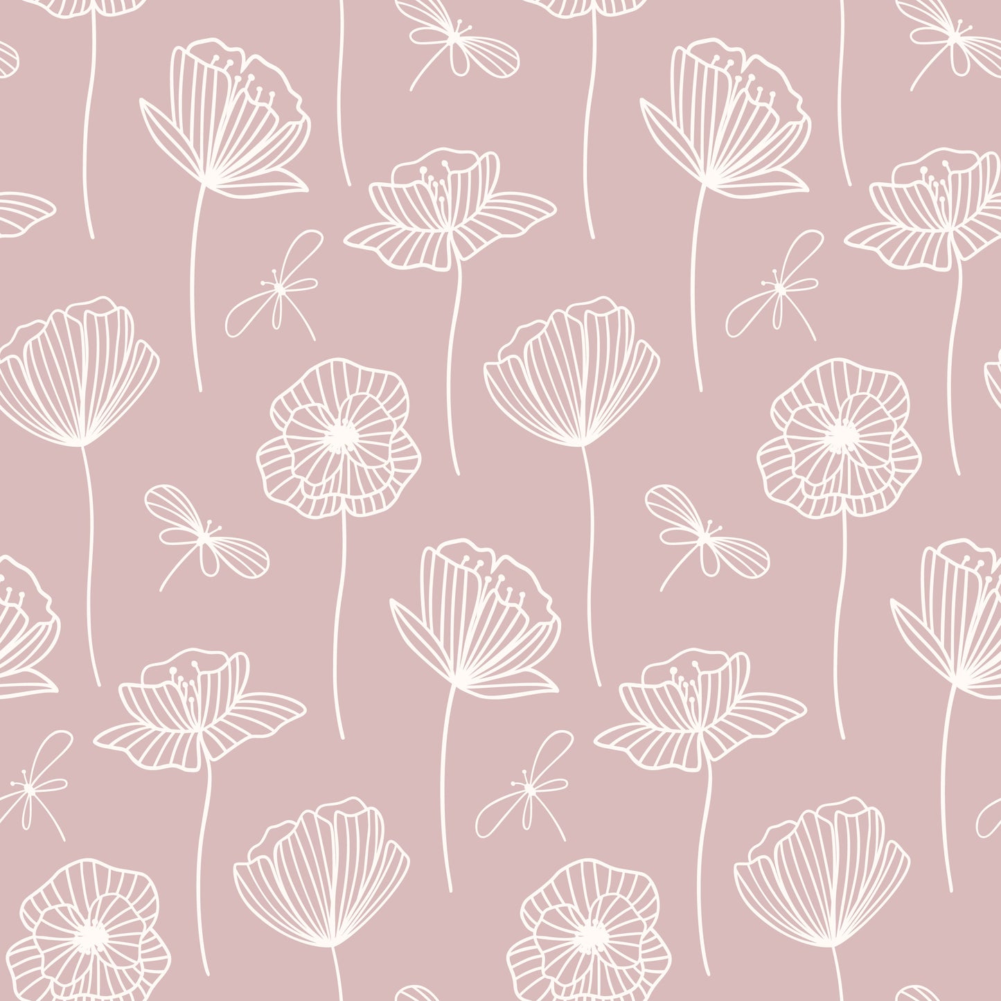 Dainty Neutral Pink Floral (Faux Leather - 8" x 13" Printed Sheet)