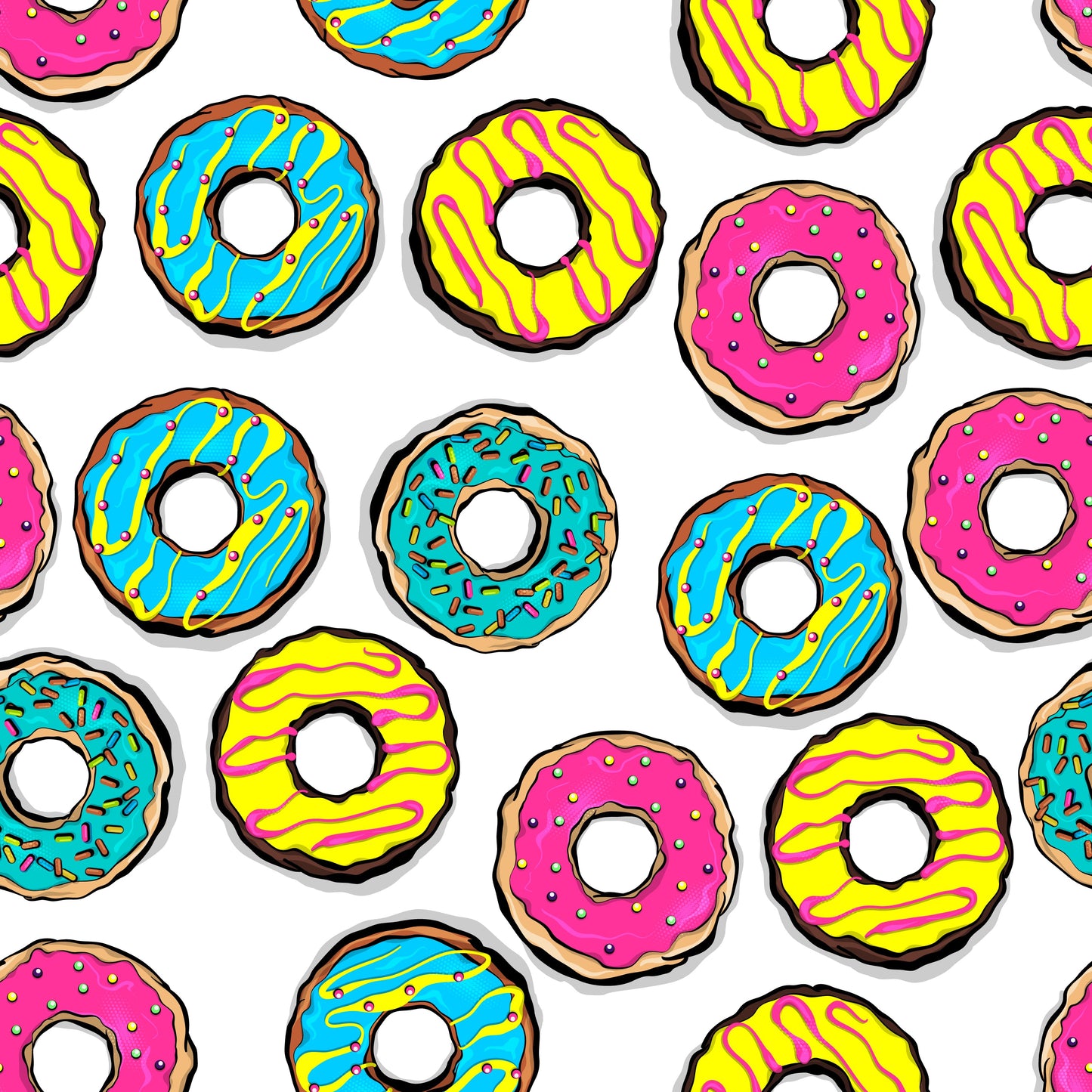 Multi-colored Graphic Donuts (Adhesive Vinyl - 12" x 12" Printed Sheet)