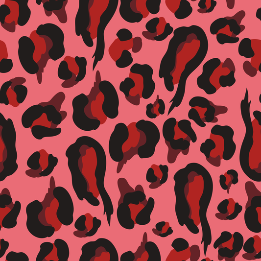Red Cheetah (Faux Leather - 8" x 13" Printed Sheet)