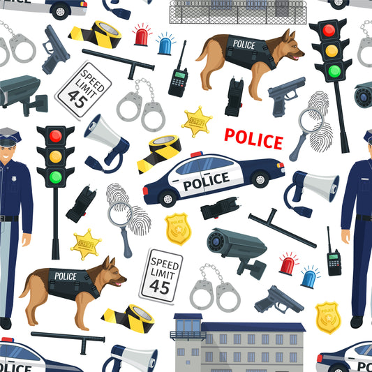 Police Dog & Accessories (Faux Leather - 8" x 13" Printed Sheet)