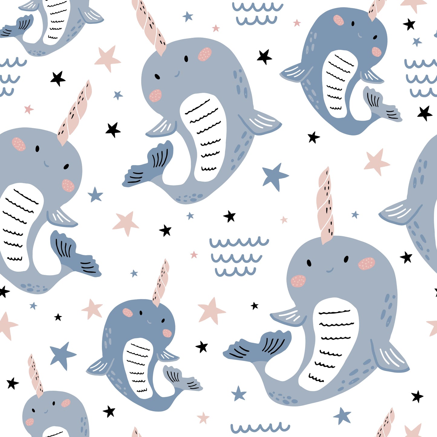 Narwhals (Faux Leather - 8" x 13" Printed Sheet)