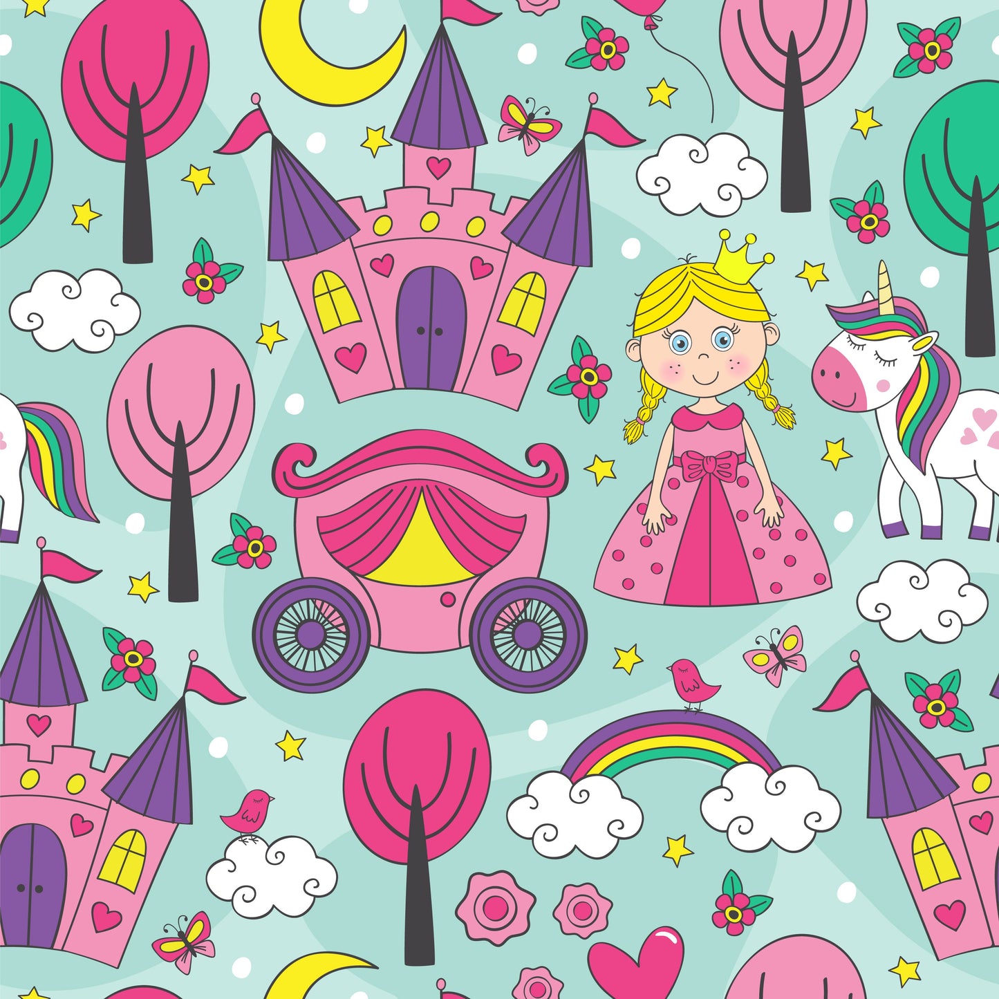 Pretty Princess with Green Background (Faux Leather - 8" x 13" Printed Sheet)