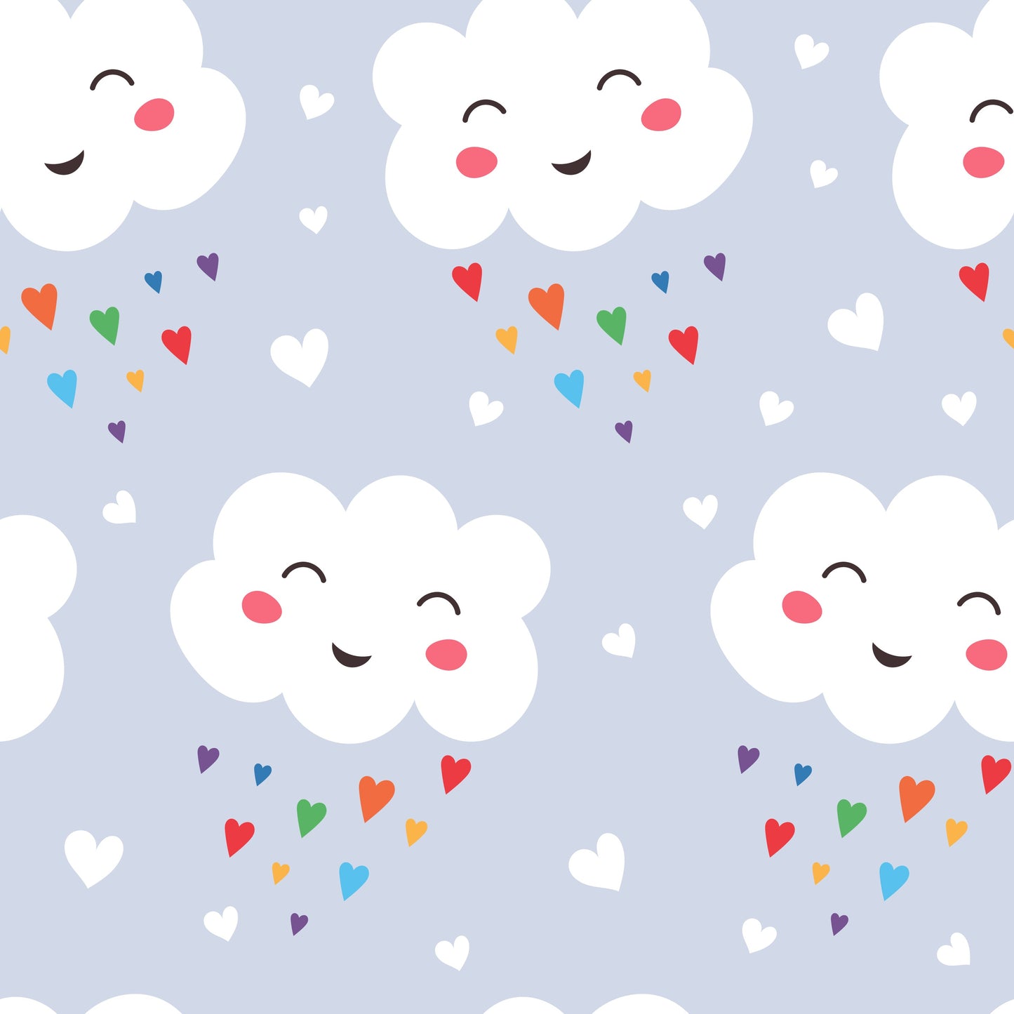 Happy Rainbow Clouds (Faux Leather - 8" x 13" Printed Sheet)