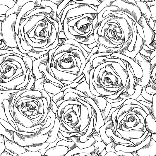 Black & White Roses (Faux Leather - 8" x 13" Printed Sheet)