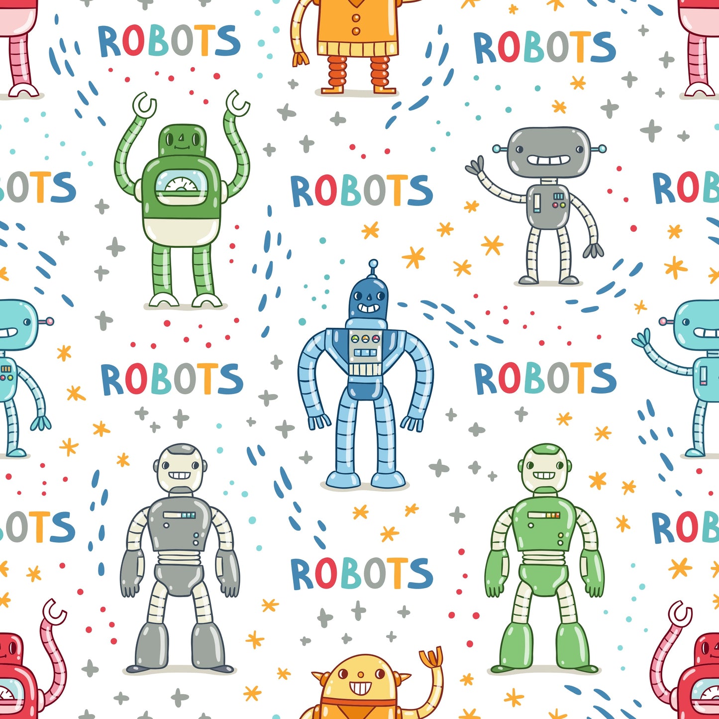 Robots (Adhesive Vinyl - 12" x 12" Printed Sheet)