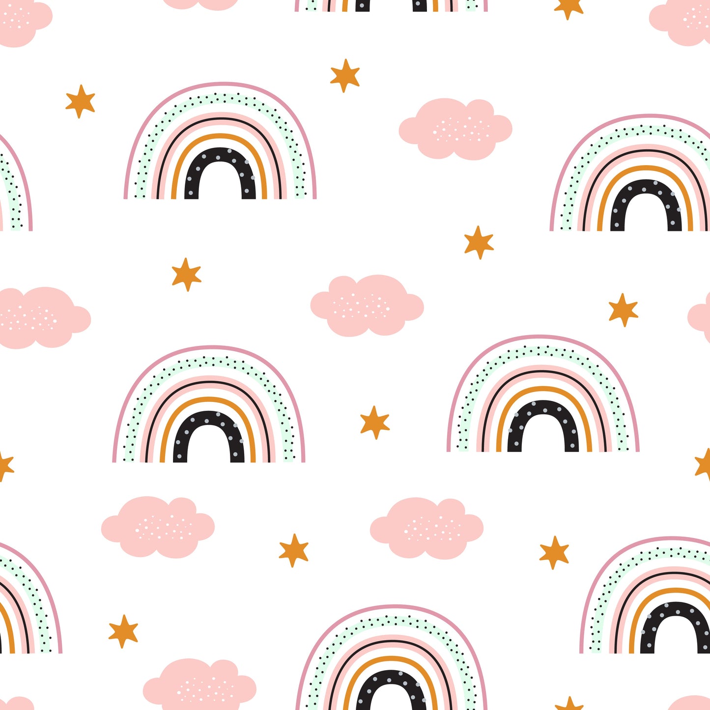 Pretty Pink Dainty Rainbows (Faux Leather - 8" x 13" Printed Sheet)