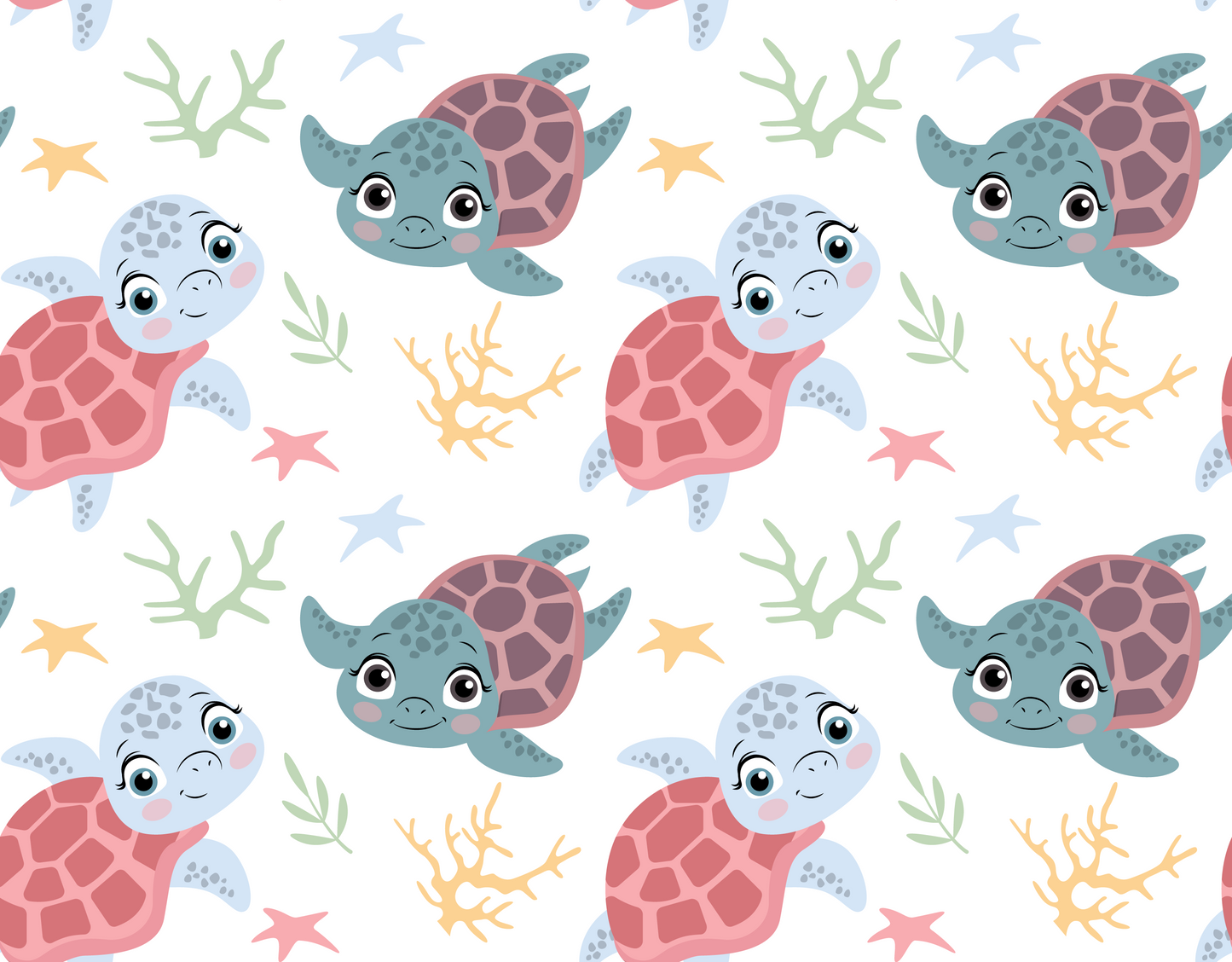 Baby Turtles (Faux Leather - 8" x 13" Printed Sheet)