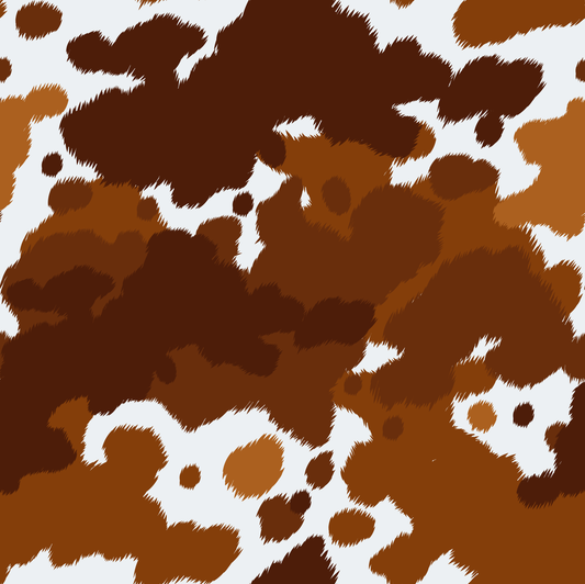Brown Cow Pattern (Faux Leather - 8" x 13" Printed Sheet)