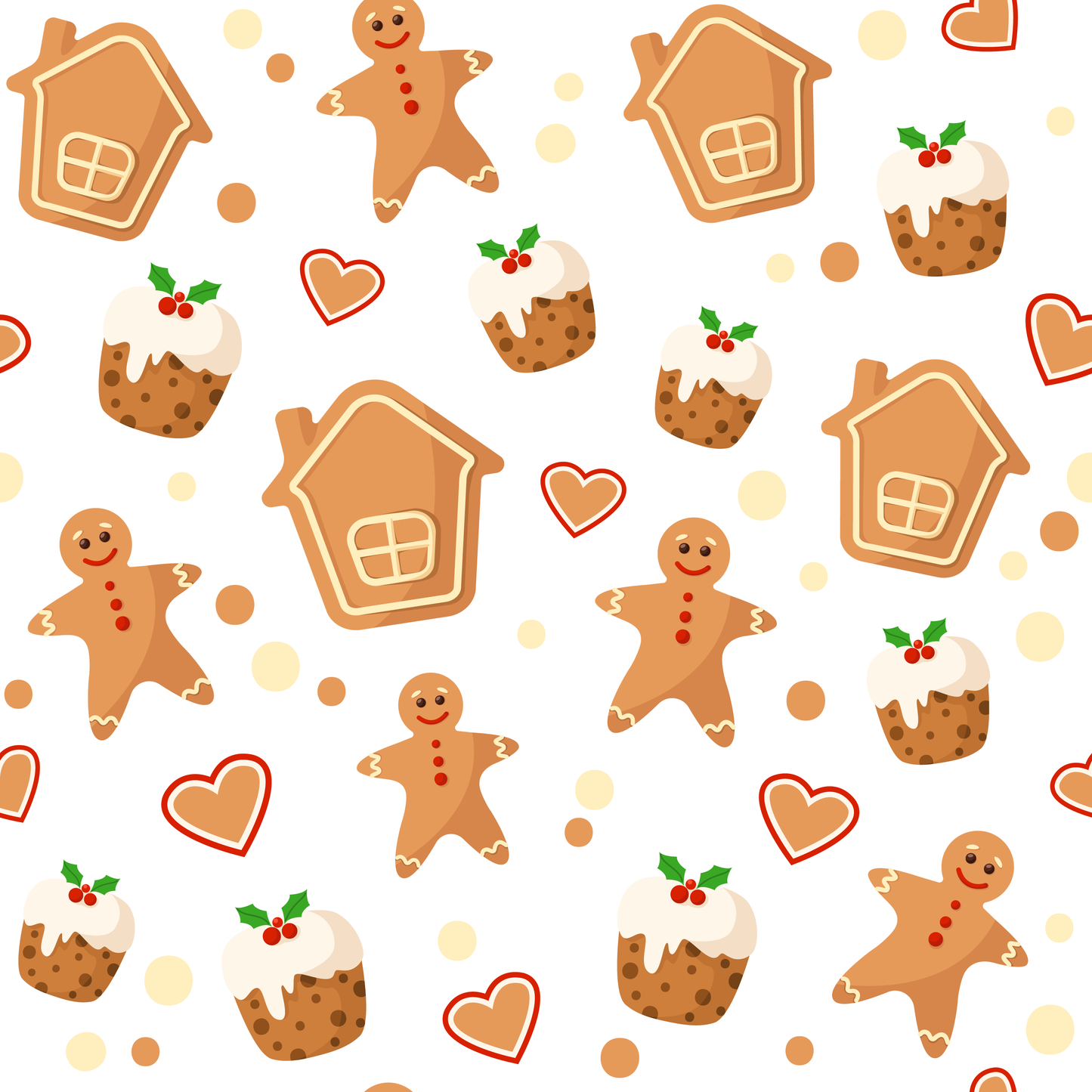 Gingerbread Men & Houses (Faux Leather - 8" x 13" Printed Sheet)