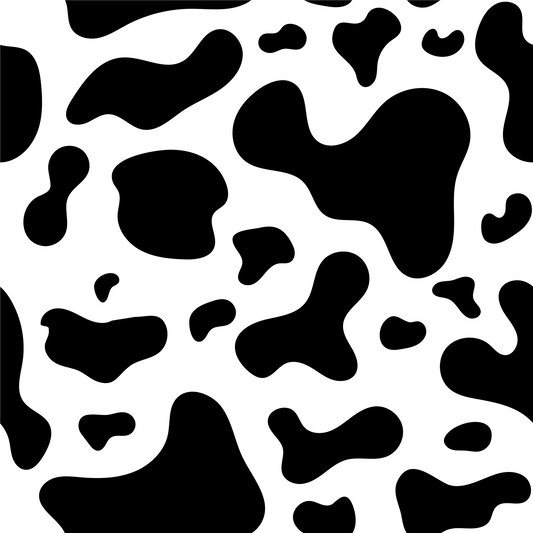 Black & White Cow (Faux Leather - 8" x 13" Printed Sheet)