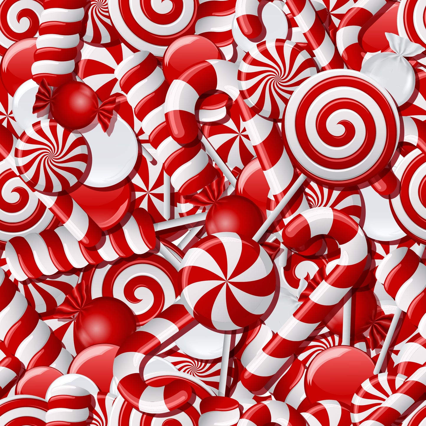Red & White Christmas Candy (Faux Leather - 8" x 13" Printed Sheet)