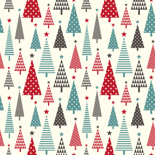 Modern Christmas Trees (Faux Leather - 8" x 13" Printed Sheet)