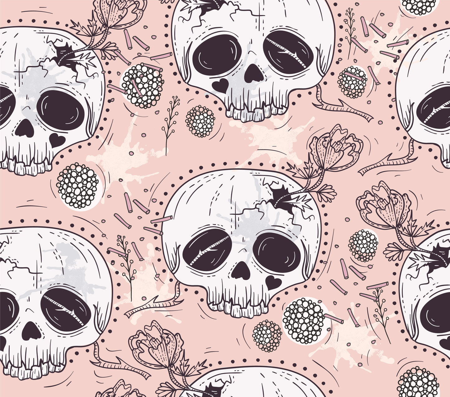 Chinless Skulls (Tattoo Style) (Faux Leather - 8" x 13" Printed Sheet)