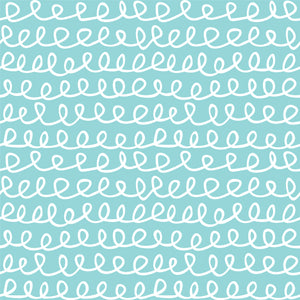 Light blue with white doodles Faux leather print 8x13